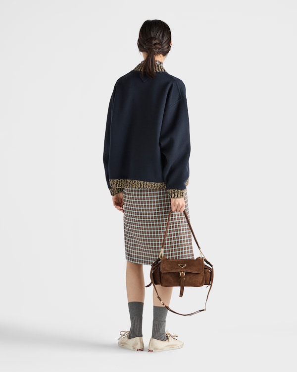 Checked stretch georgette skirt  Checked stretch georgette skirt