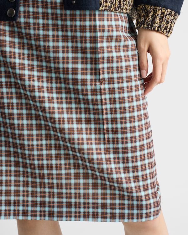 Checked stretch georgette skirt  Checked stretch georgette skirt