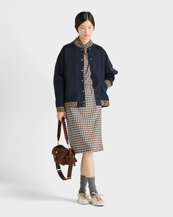 Checked stretch georgette skirt  Checked stretch georgette skirt