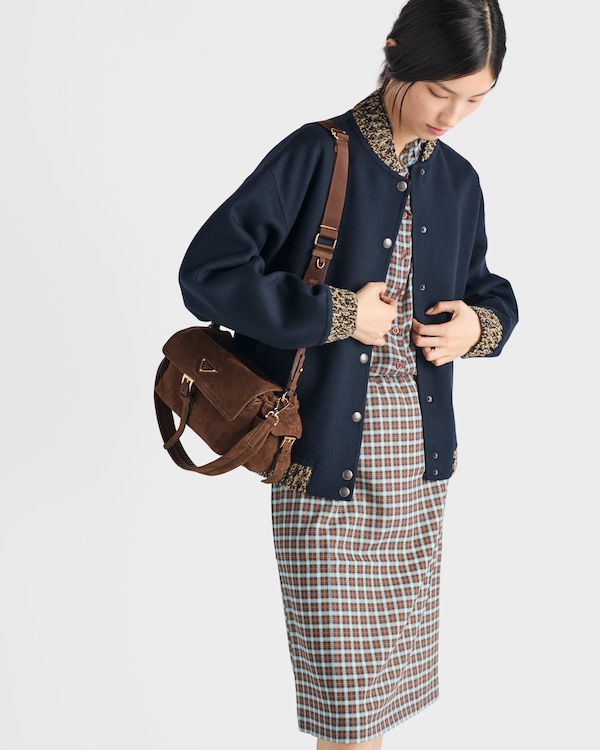 Checked stretch georgette skirt  Checked stretch georgette skirt