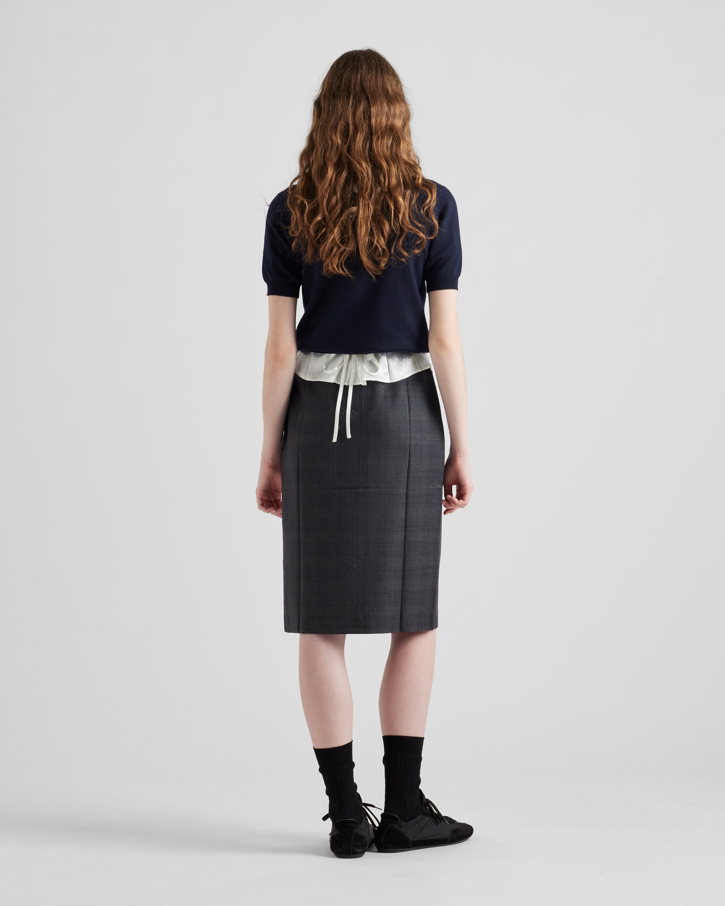 スカート PRADA Striped wool skirt Prada Vintage Archive Spring 2005 Orange Purple Stripe