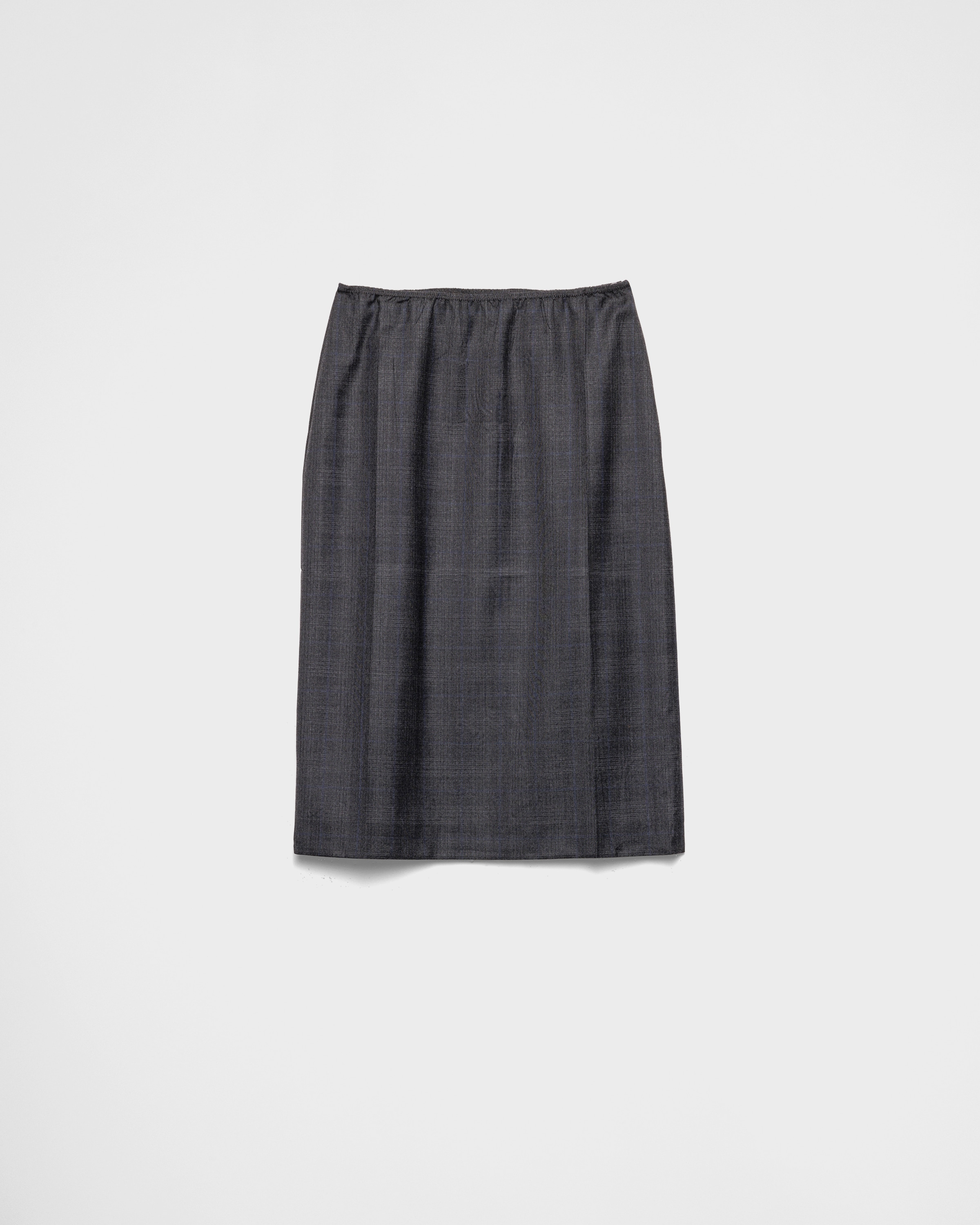 Prada Wool Skirt, Woman, Anthracite Gray, Size 42