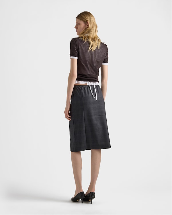 체크 울 미디 스커트 - 앤트러사이트 그레이 체크 울 미디 스커트 - 앤트러사이트 그레이