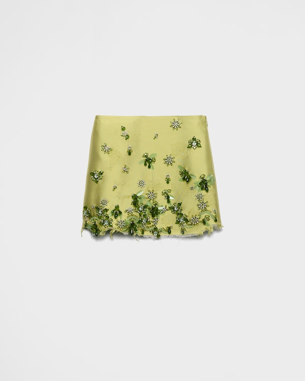 【PRADA】プラダ ストライプピケ スカート Teal / Burnt Sienna Striped Piqué Skirt | PRADA
