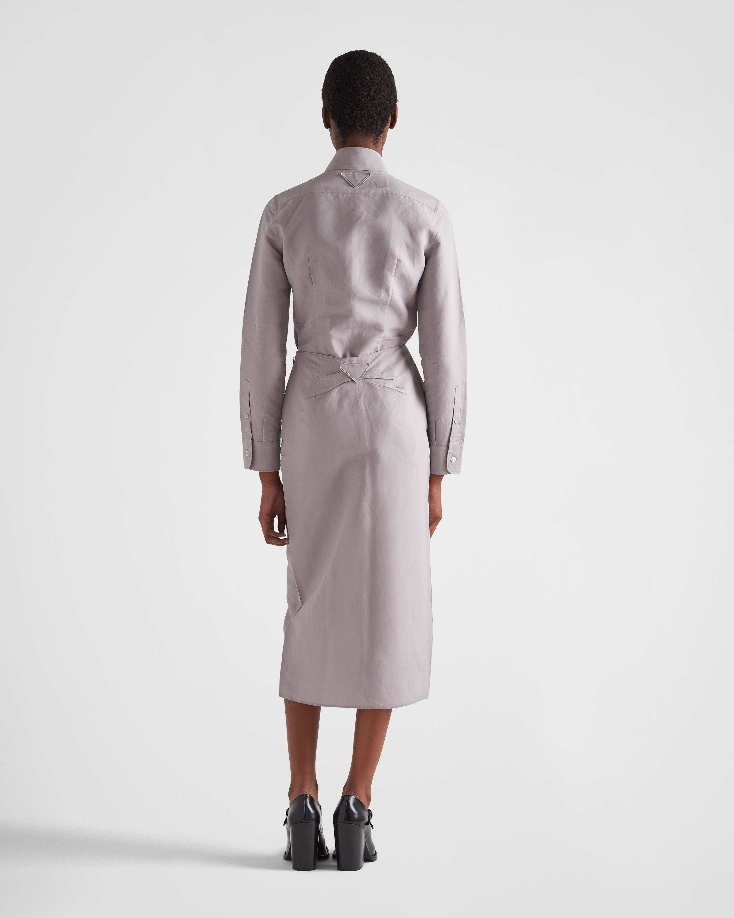 Prada Paper\u002Dbased technical fabric midi\u002Dskirt 5