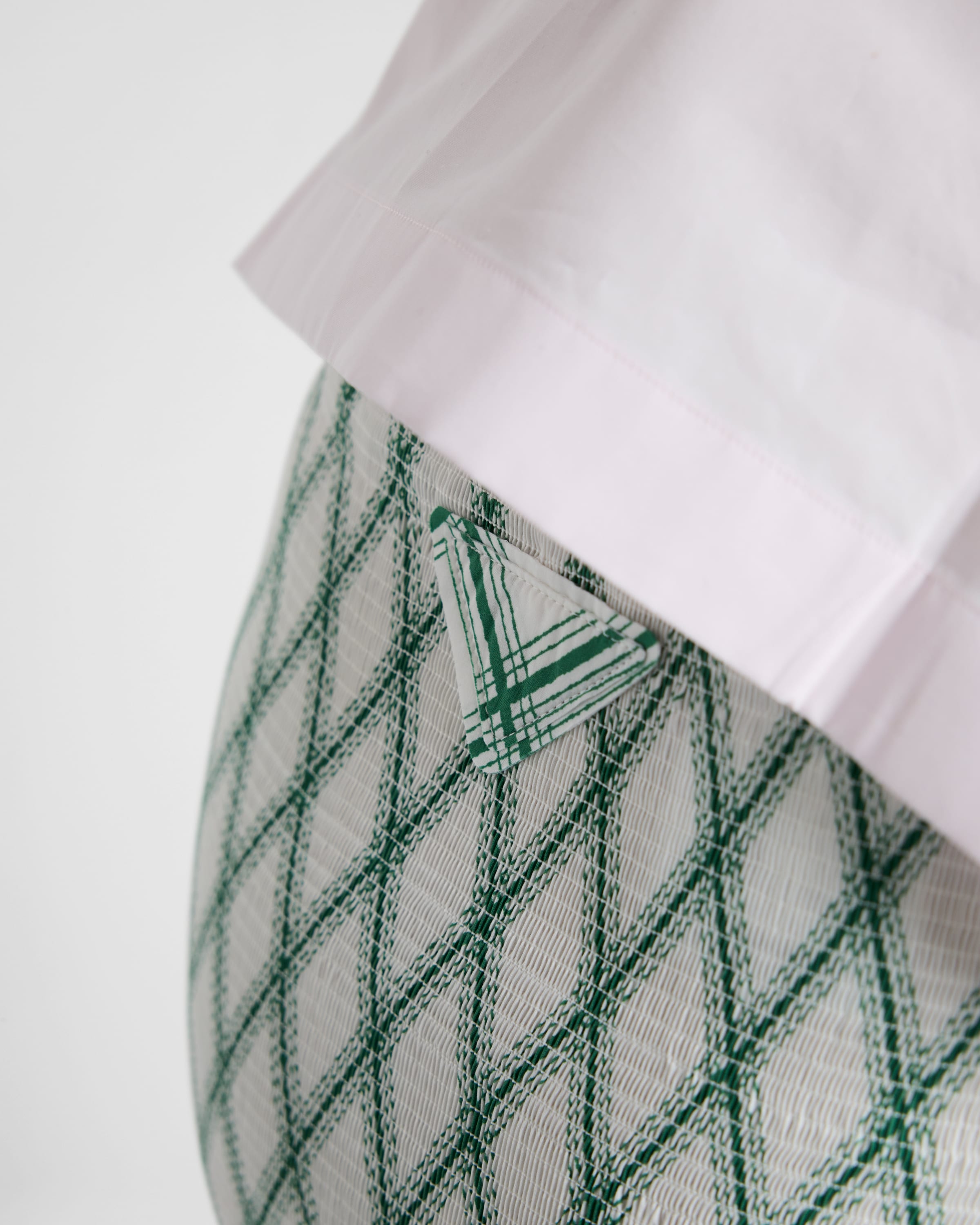 【PRADA】幾何学模様のコットンスカート グリーン 幾何学模様入り コットンスカート | PRADA