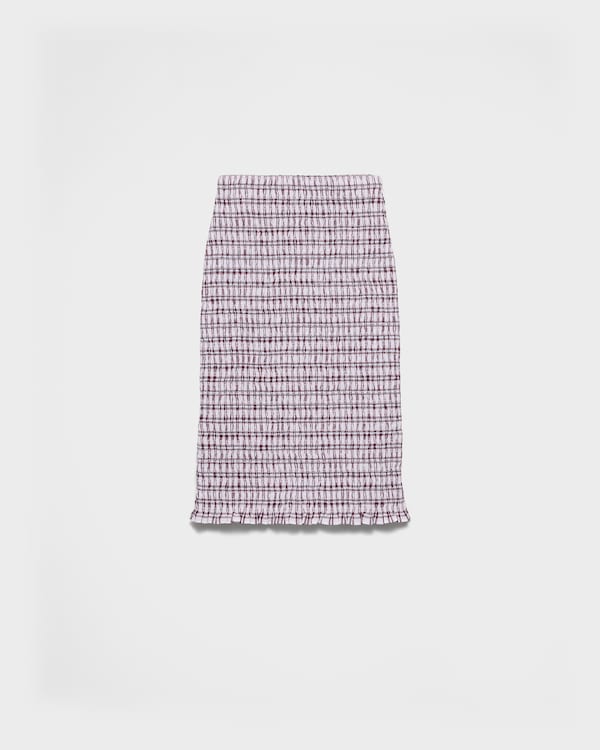 Petal Pink Cotton mesh skirt | PRADA