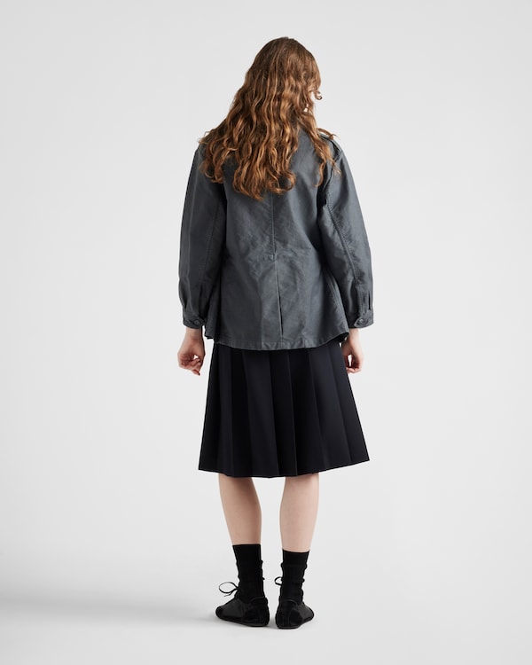 Pleated gabardine skirt - Navy Pleated gabardine skirt - Navy