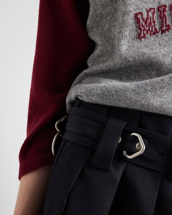 Pleated gabardine skirt - Navy Pleated gabardine skirt - Navy