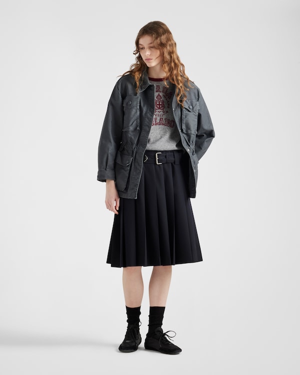 Pleated gabardine skirt - Navy Pleated gabardine skirt - Navy