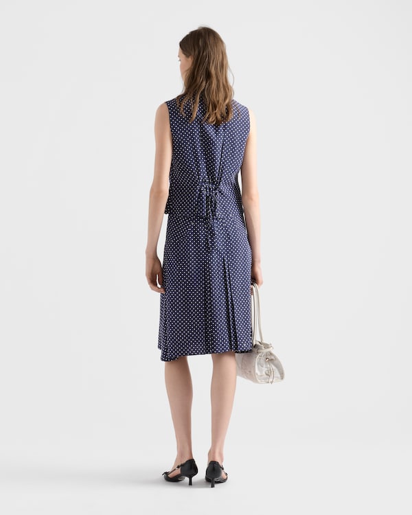 Jupe en marocain à pois - Bleu/Blanc Jupe en marocain à pois - Bleu/Blanc