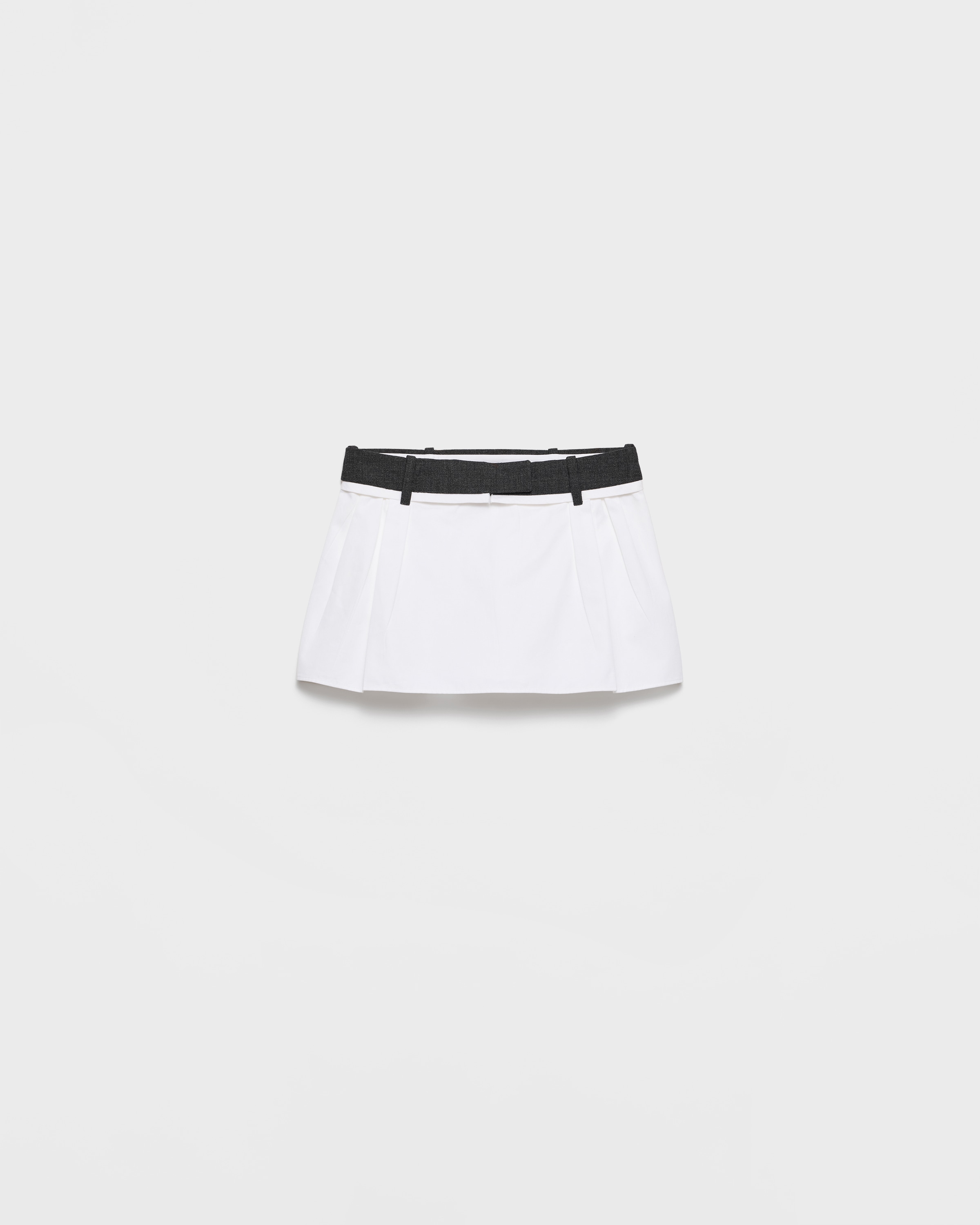 Poplin and rush stitch miniskirt