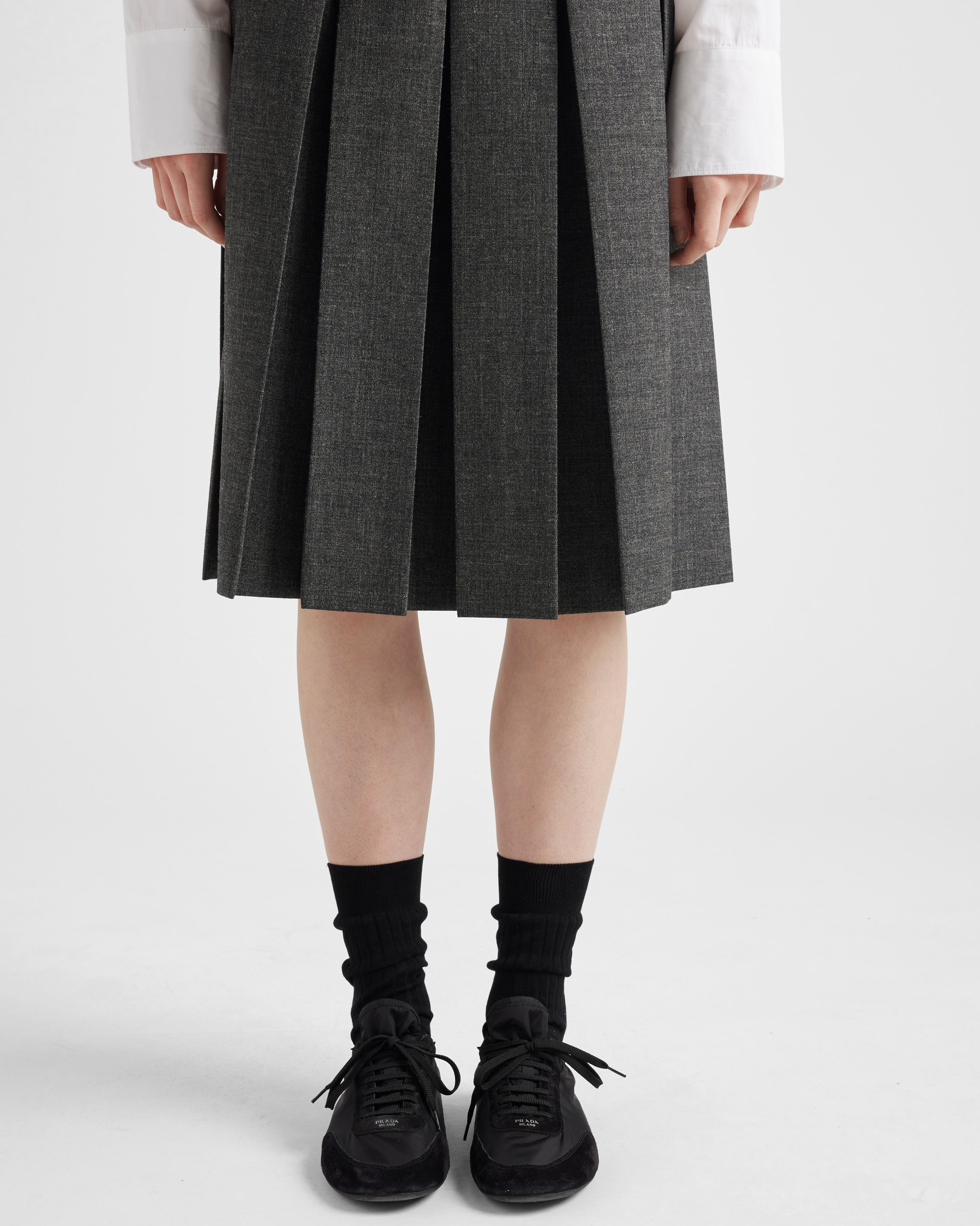 Prada スカート Pleated rush stitch skirt with belt 関税込 Prada Rush Stitch Skirt | Saks Fifth Avenue