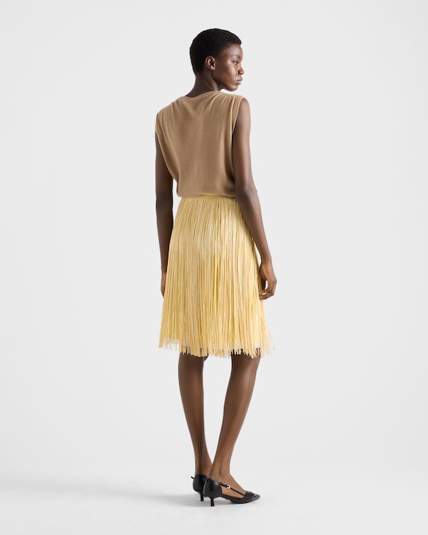 Skirt with sequin fringe - Cream Skirt with sequin fringe - Cream