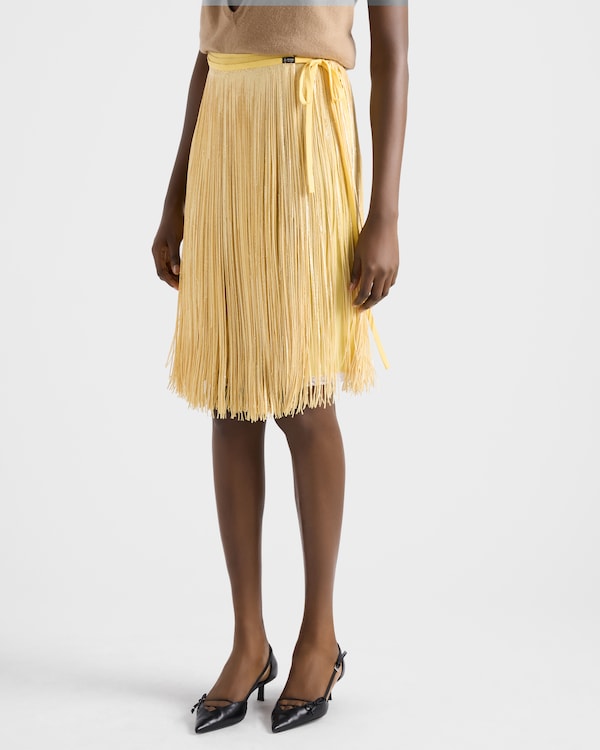 Skirt with sequin fringe - Cream Skirt with sequin fringe - Cream