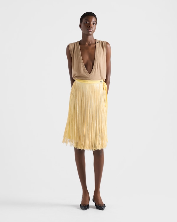 Skirt with sequin fringe - Cream Skirt with sequin fringe - Cream