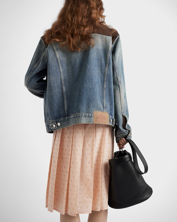 Pleated eyelet lace skirt - Peach Pleated eyelet lace skirt - Peach