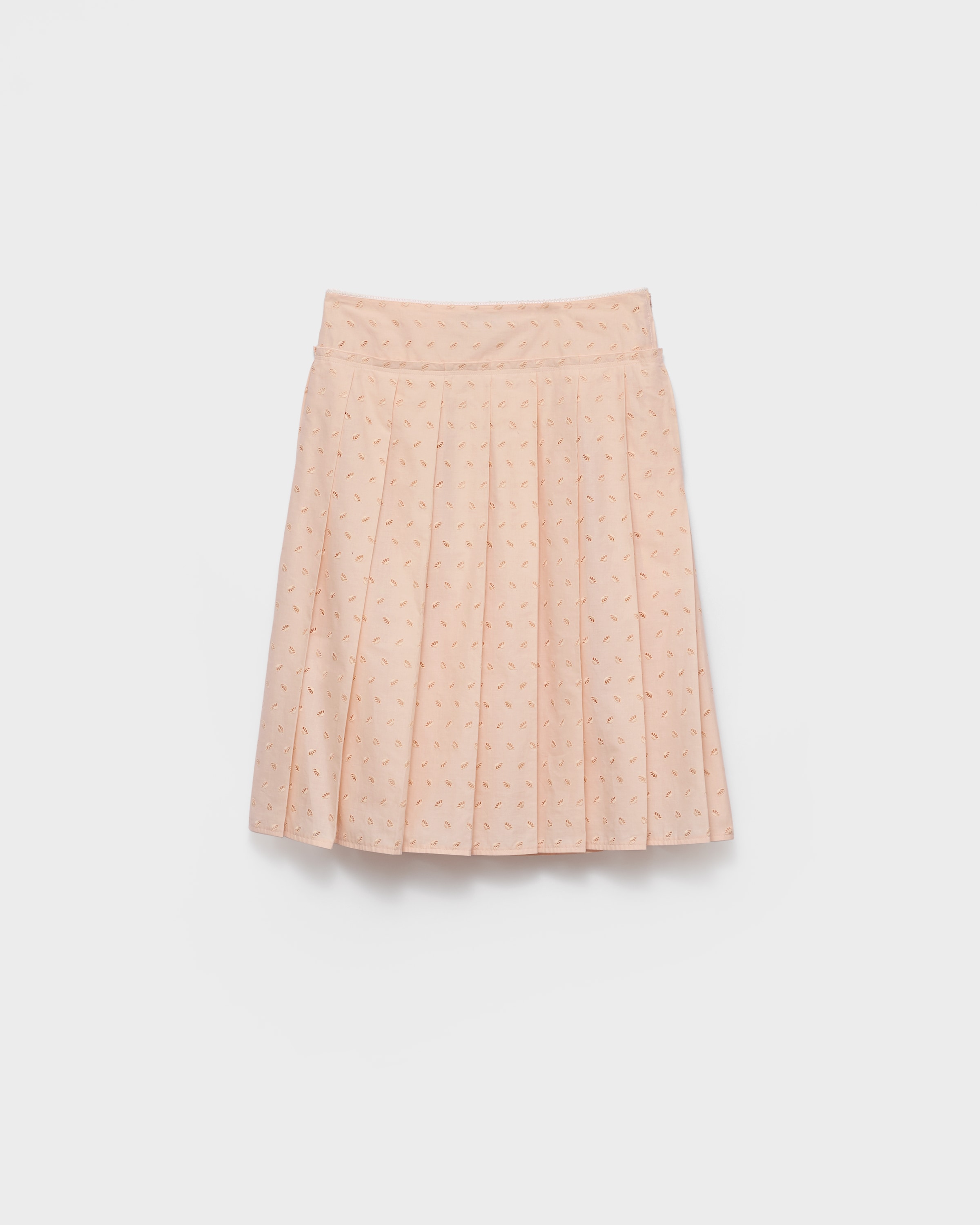 Prada Pleated Eyelet Lace Skirt