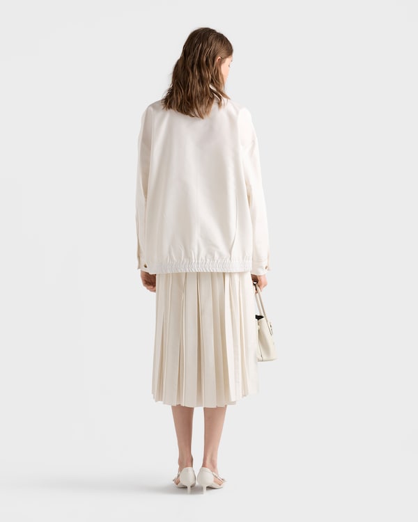 Pleated silk faille skirt - White Pleated silk faille skirt - White