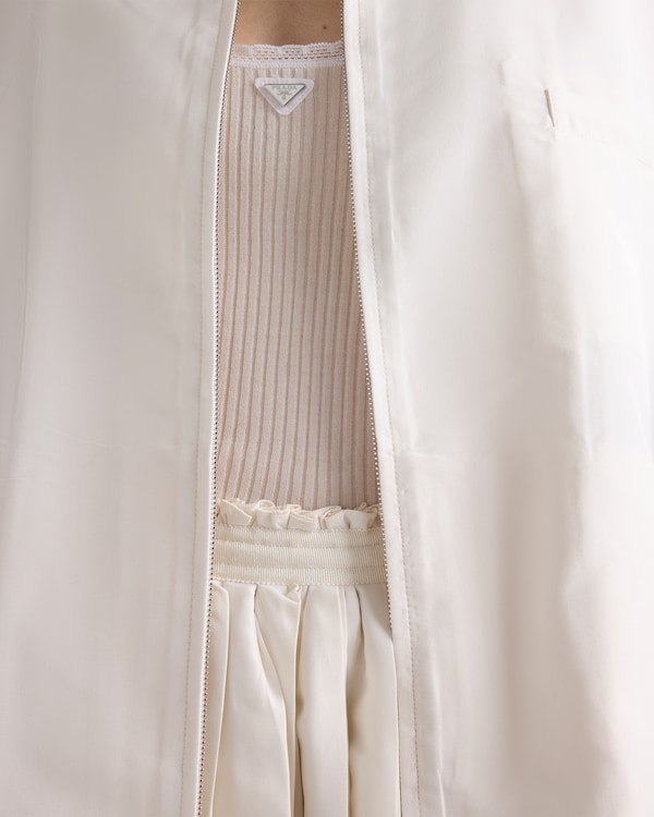 Pleated silk faille skirt - White Pleated silk faille skirt - White