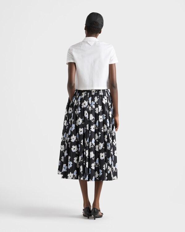 Pleated poplin skirt - Black Pleated poplin skirt - Black