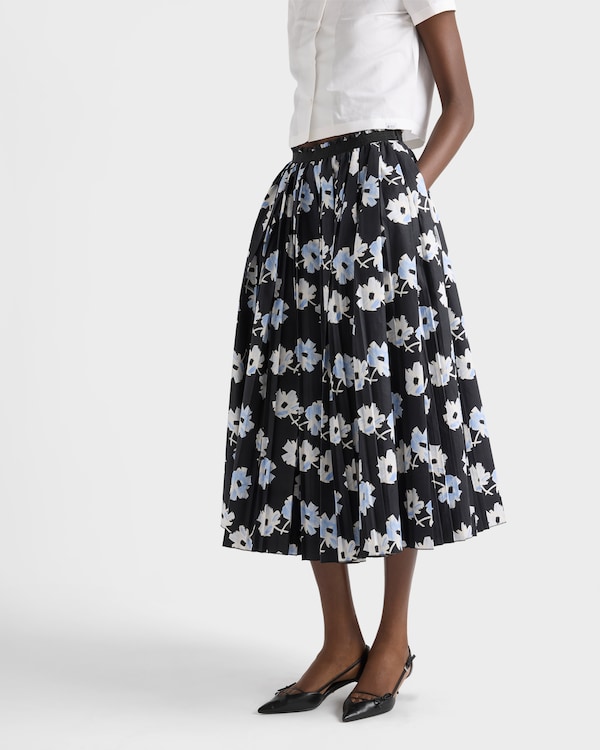 Pleated poplin skirt - Black Pleated poplin skirt - Black
