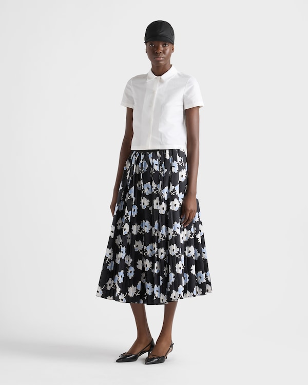 Pleated poplin skirt - Black Pleated poplin skirt - Black