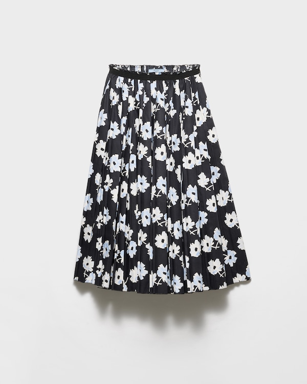 Pleated poplin skirt - Black Pleated poplin skirt - Black