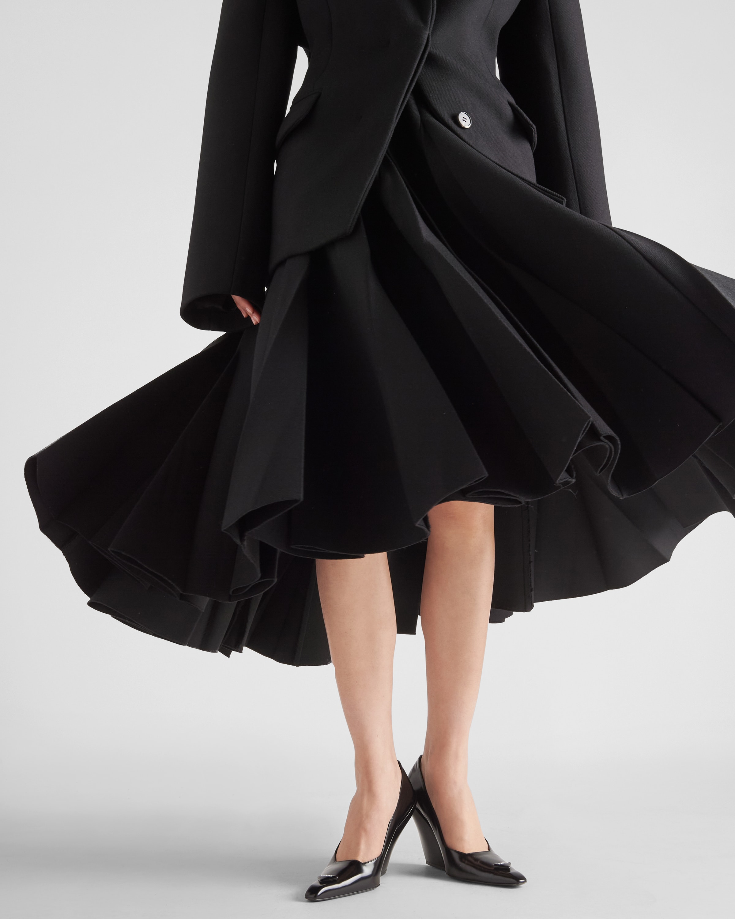 Prada Pleated kid mohair midi\u002Dskirt 3