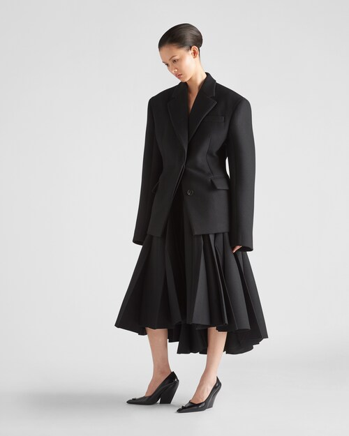 Prada Pleated kid mohair midi\u002Dskirt 2