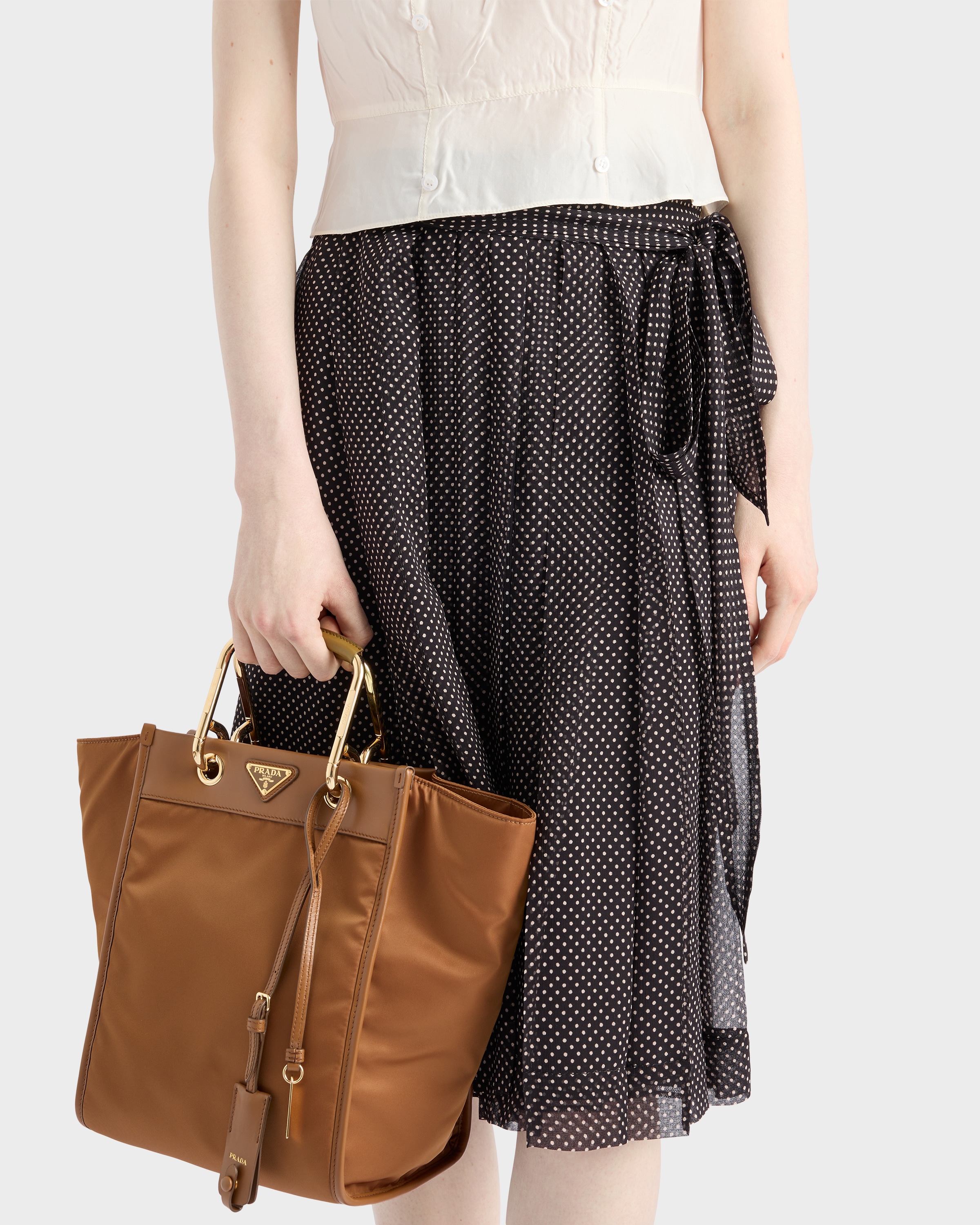 Black Printed Chiffon Wrap Skirt | PRADA