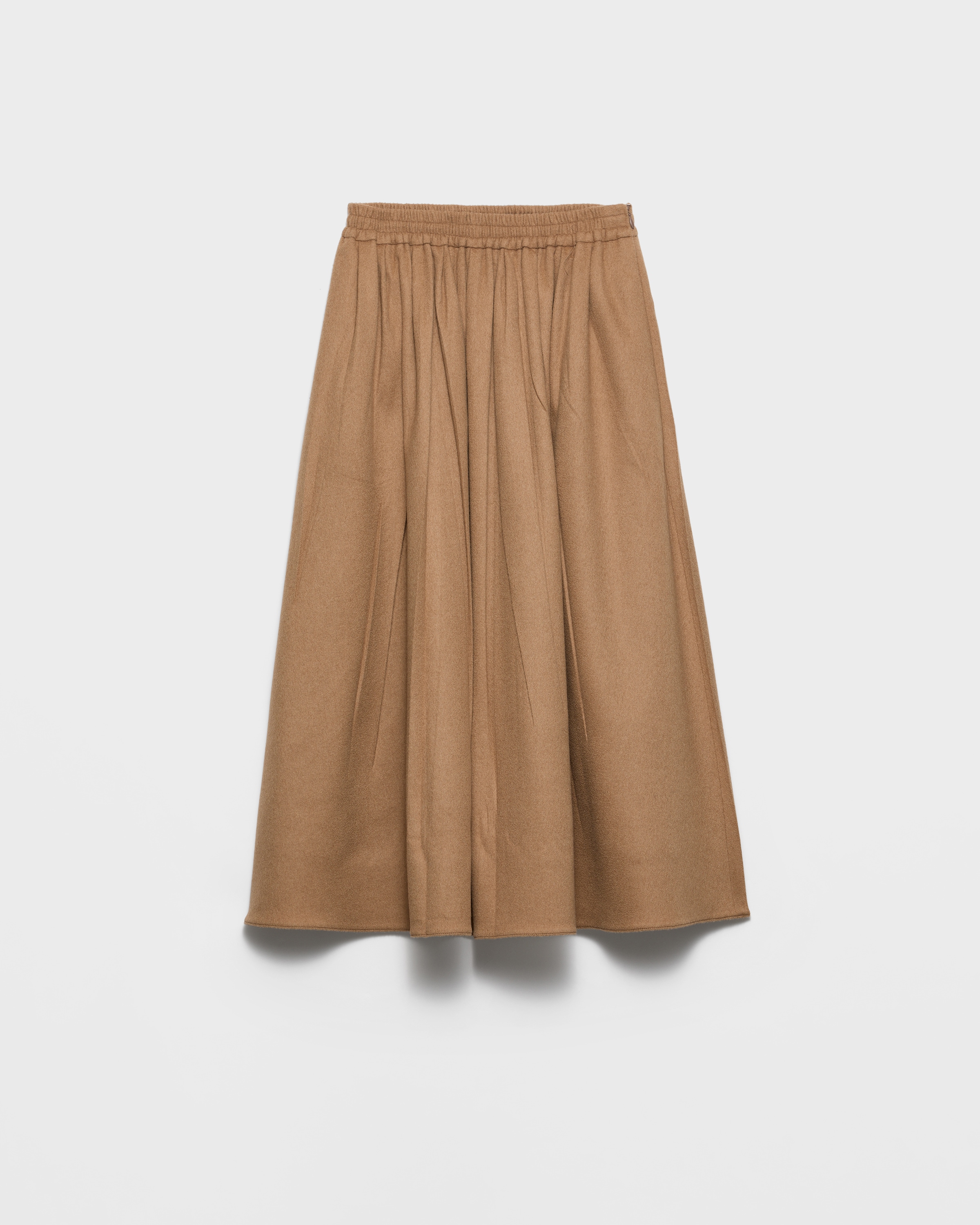 Prada Camel-hair Circle Midi-skirt, Woman, Camel Brown, Size 38
