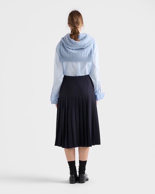 Jupe midi en Re-Wool - Bleu Jupe midi en Re-Wool - Bleu