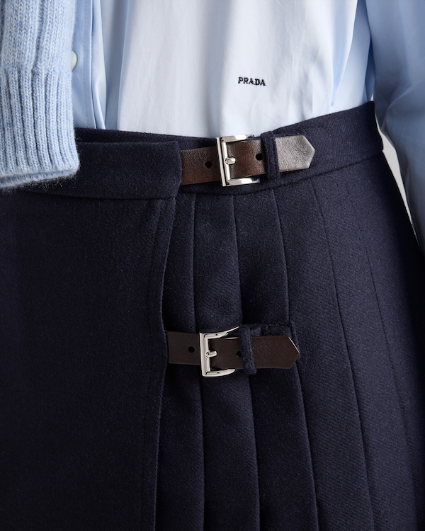 Jupe midi en Re-Wool - Bleu Jupe midi en Re-Wool - Bleu