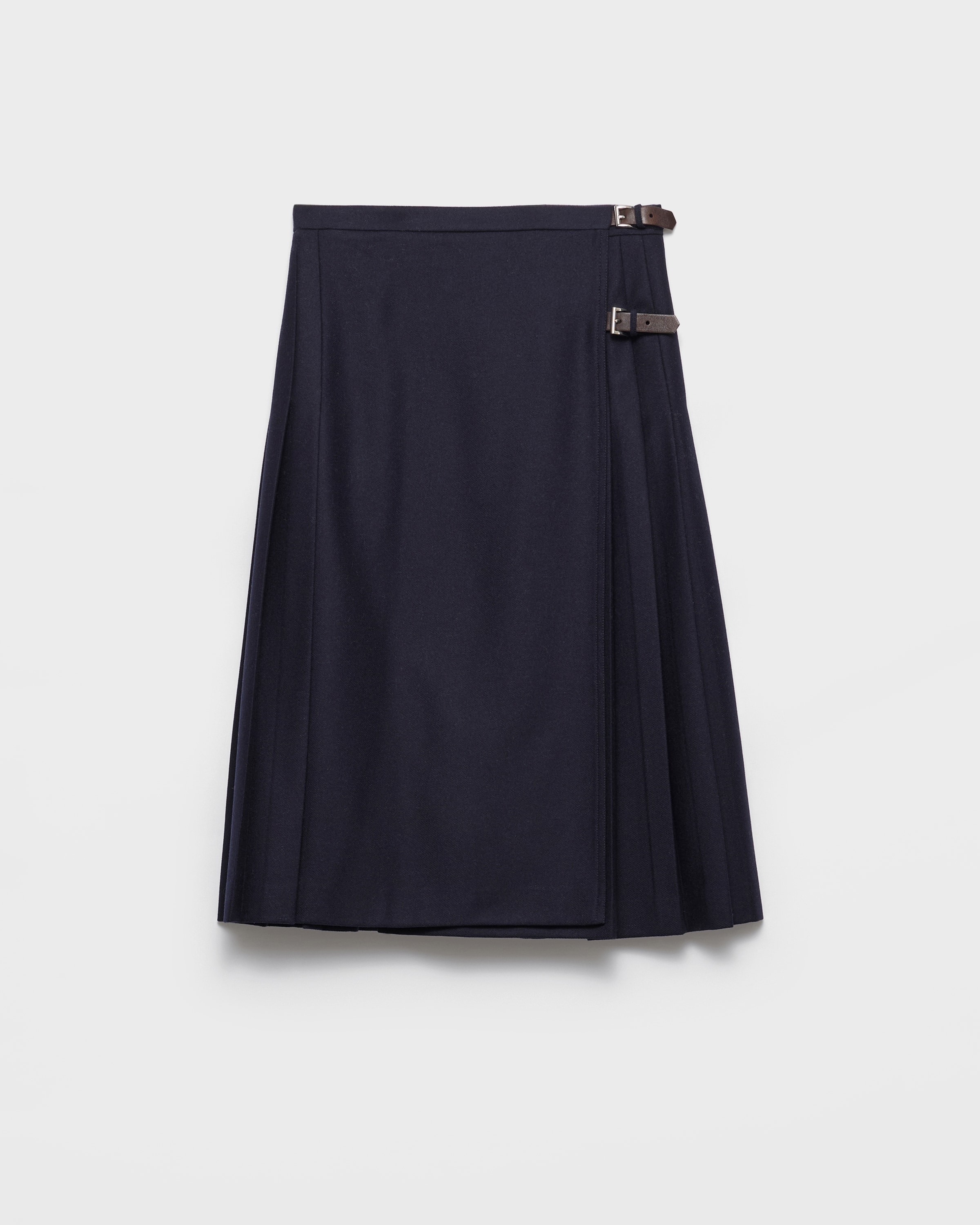 Navy Re-wool Midi Skirt | PRADA - Japan