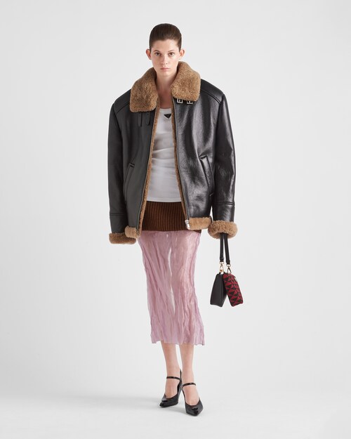 Prada Muslin and knit midi\u002Dskirt 2