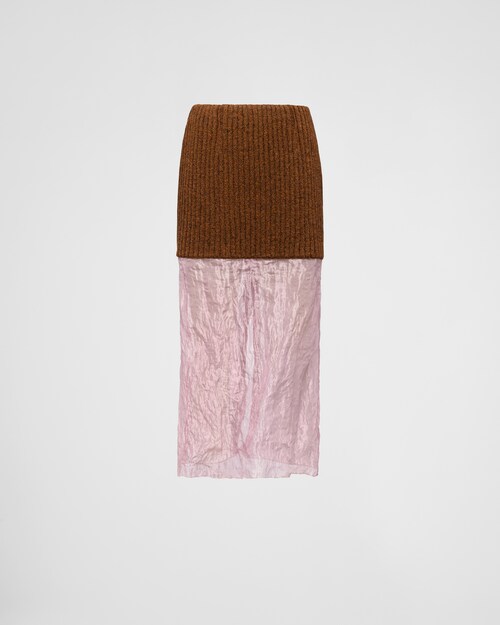 Prada Muslin and knit midi-skirt 1