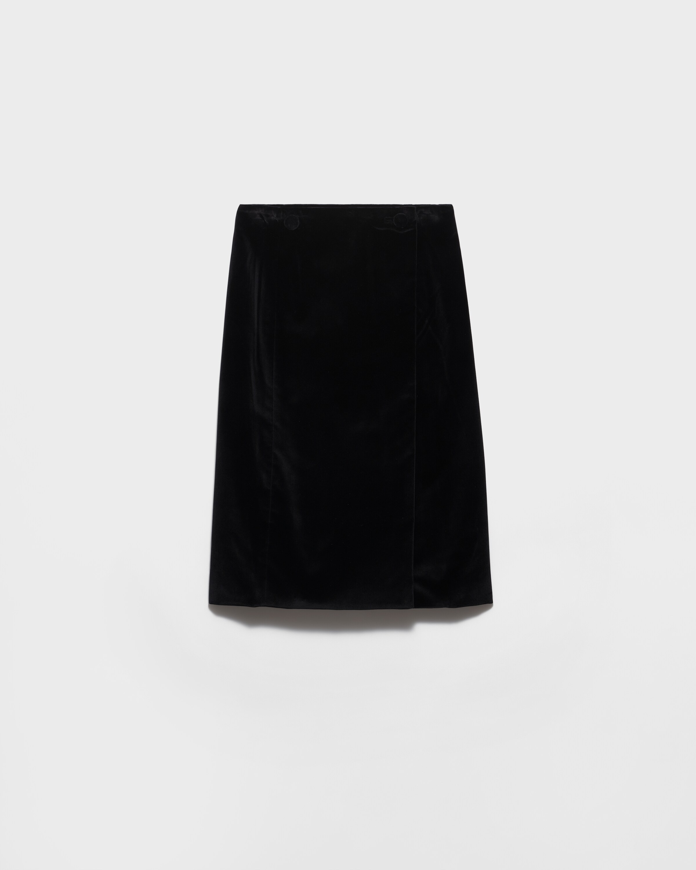 Prada Velvet Midi-skirt, Woman, Black, Size 40