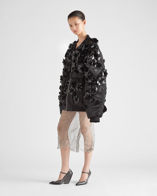 Prada Cloth and mesh midi\u002Dskirt 2