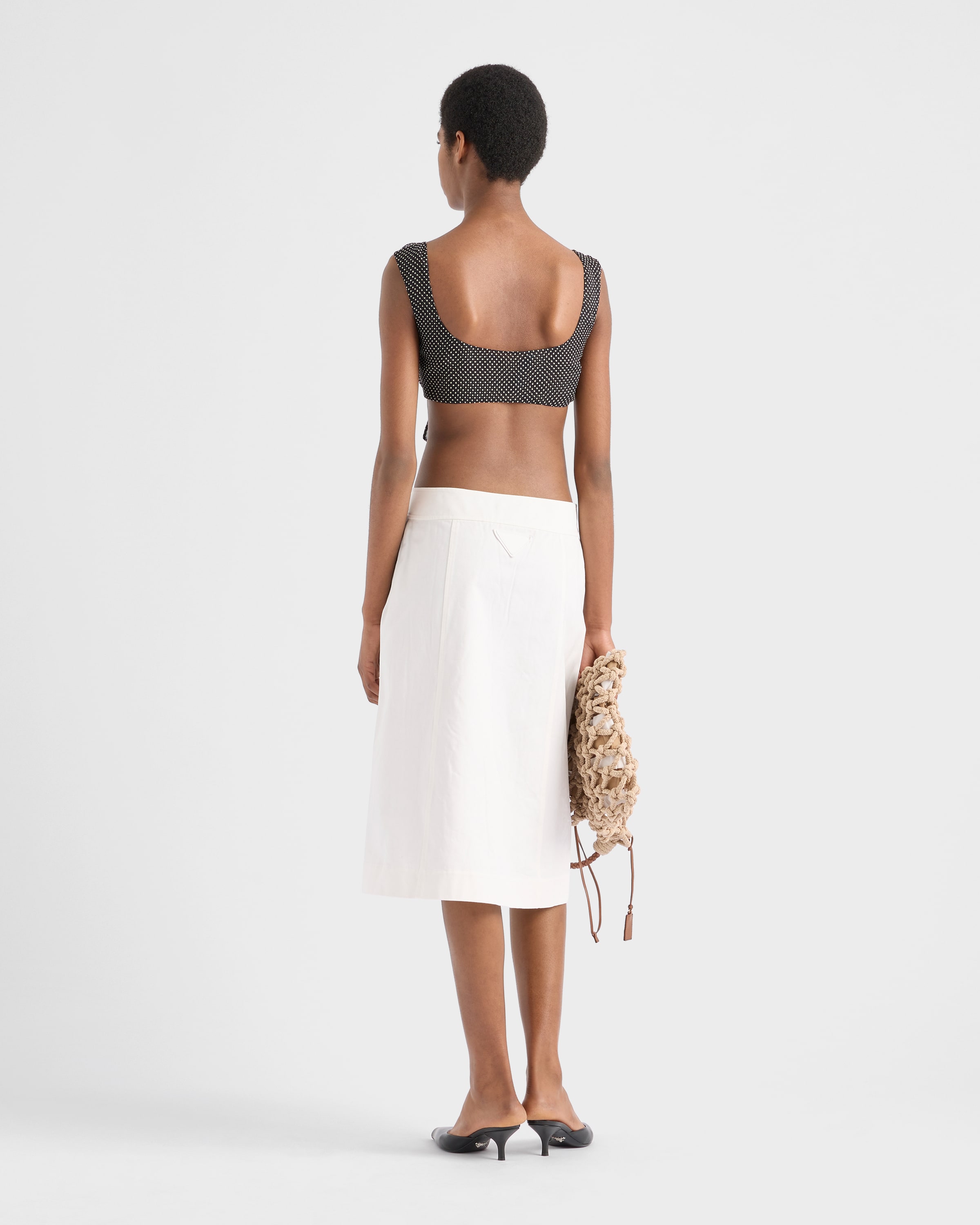 White Cotton gabardine skirt | PRADA