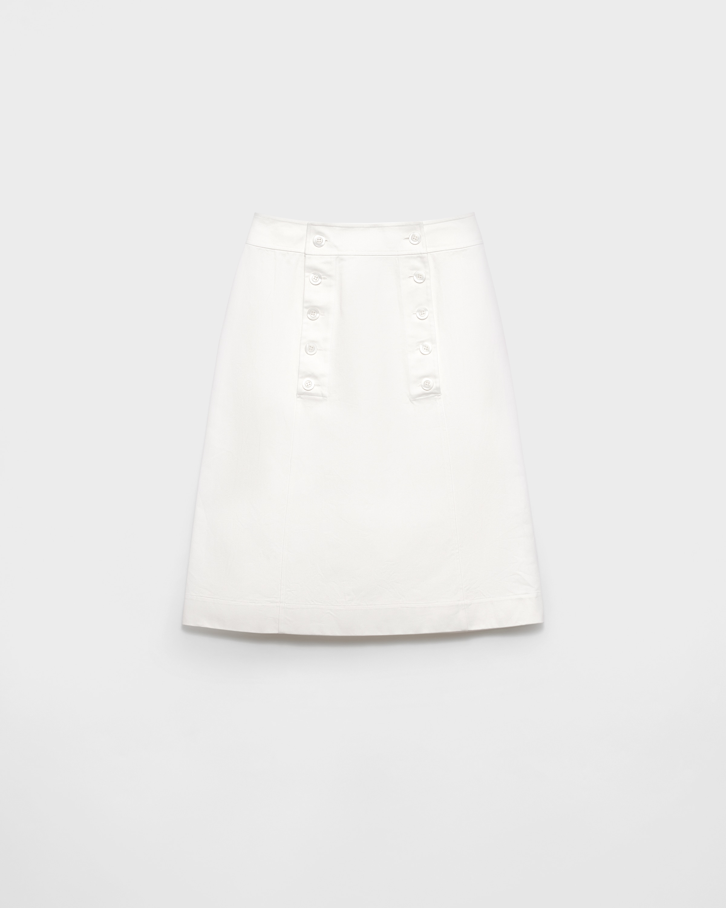 Prada Cotton gabardine skirt 関税込 White Cotton Gabardine Skirt | PRADA