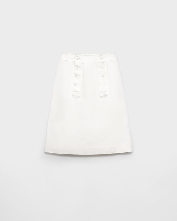 White Cotton gabardine skirt | PRADA