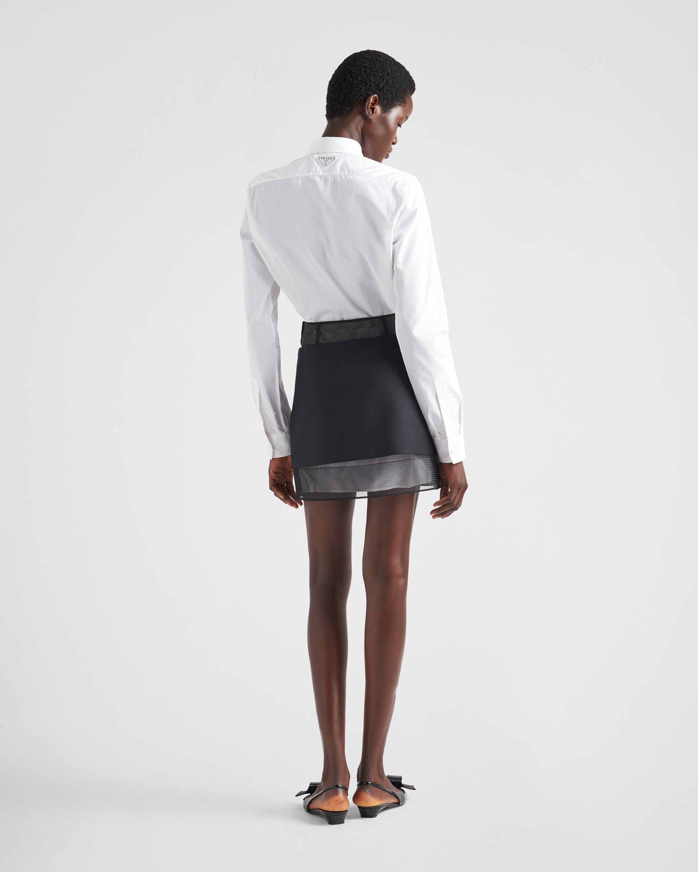 Black Wool Miniskirt With Crinoline | PRADA