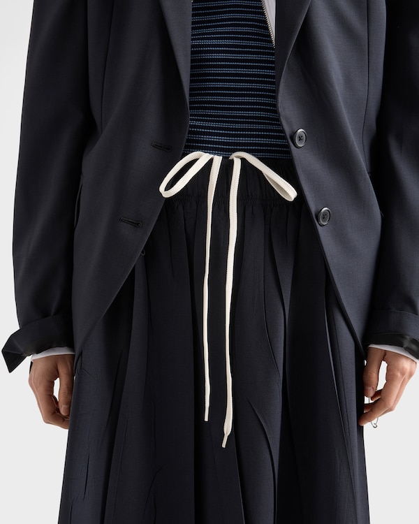 Light wool midi-skirt - Navy Light wool midi-skirt - Navy