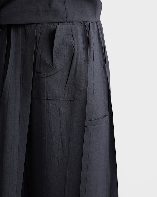 Light wool midi-skirt - Navy Light wool midi-skirt - Navy