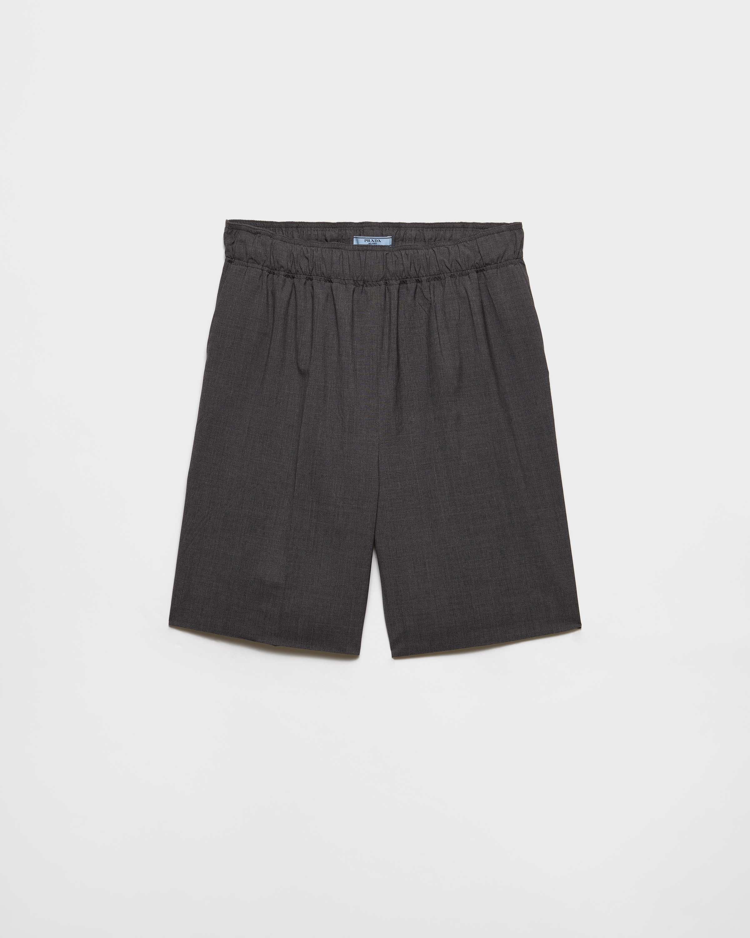 Slate Gray Light wool Bermudas | PRADA - Singapore