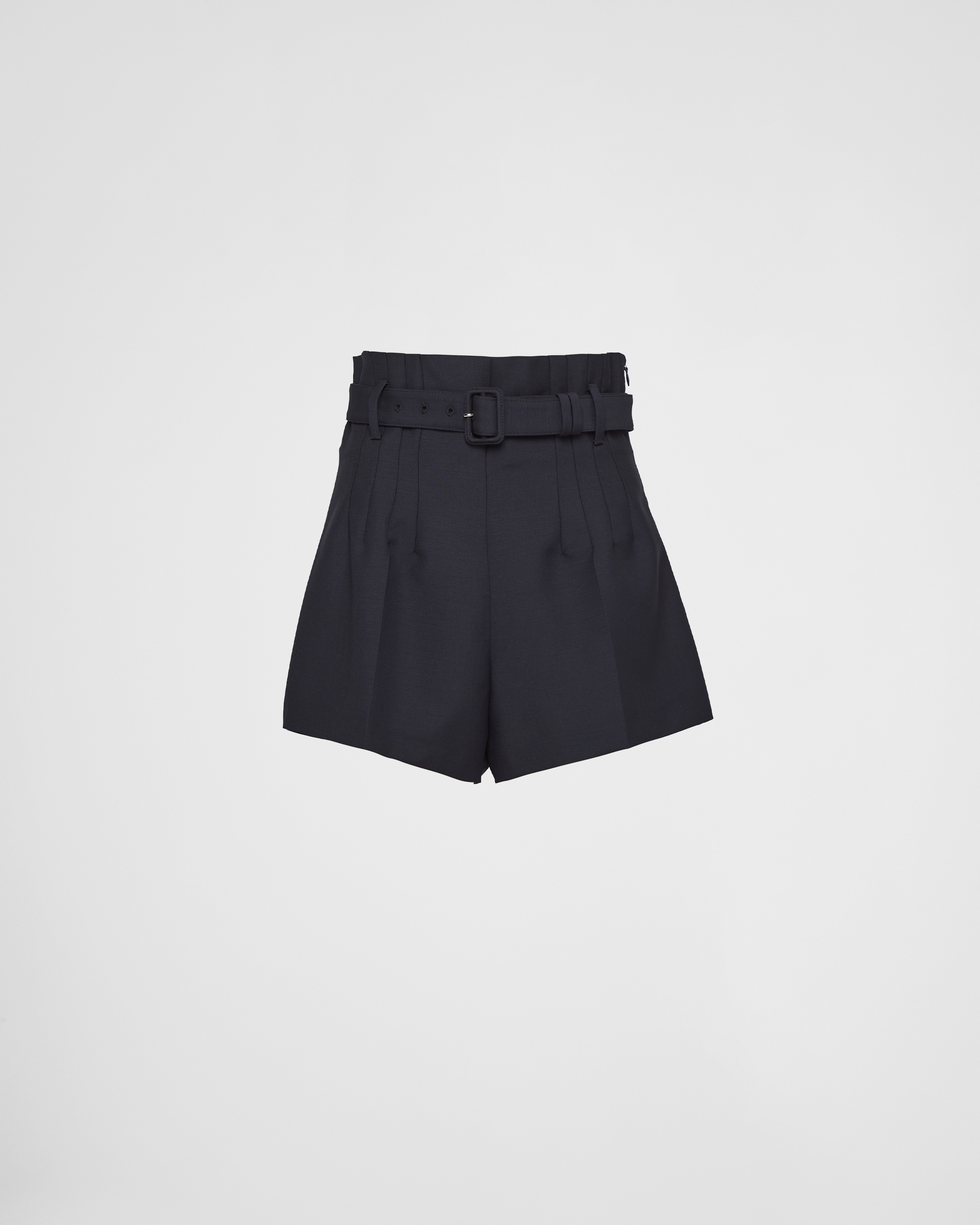 Prada Light Mohair Shorts In Blue