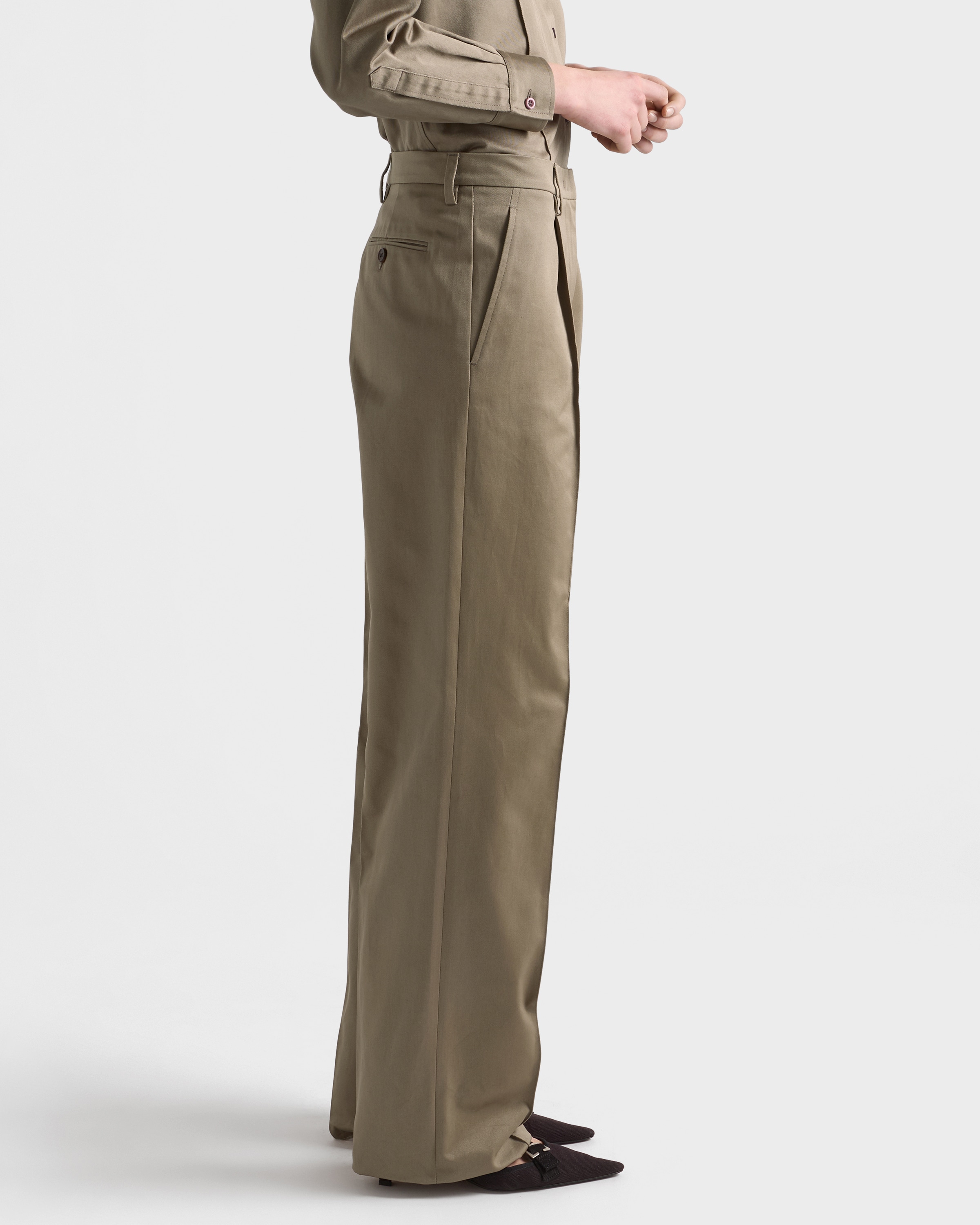 Clay Grey Chino Pants | PRADA - United States