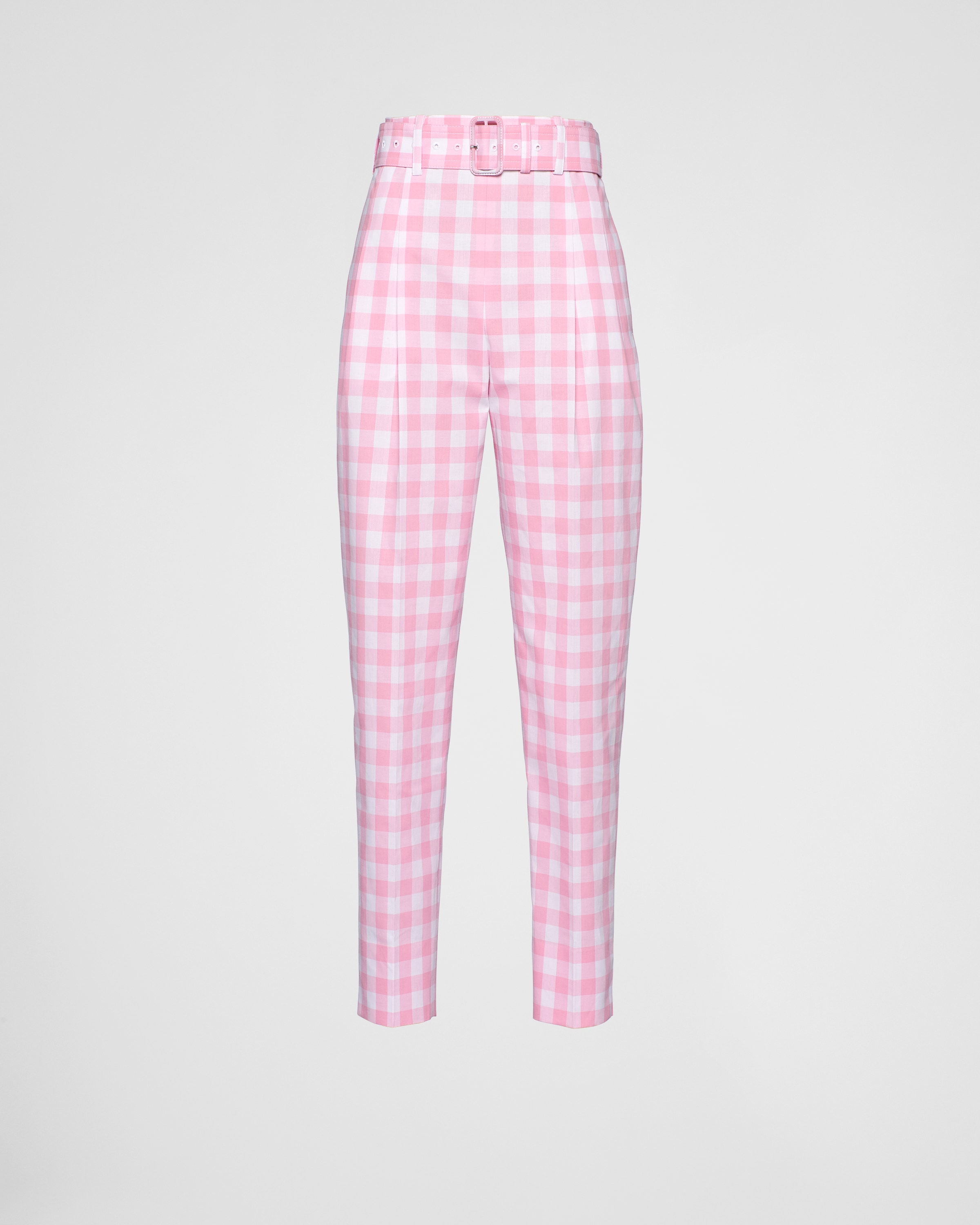Pink Gingham check pants | Prada