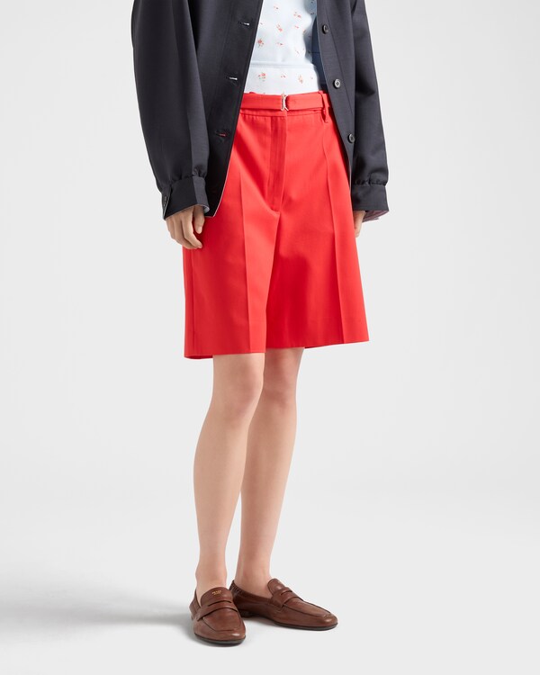 Gabardine Bermudas - Red Gabardine Bermudas - Red